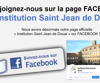 Rejoignez-nous sur la page FACEBOOK – Institution Saint Jean de Douai